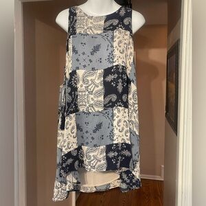 Vintage Havana Blue Paisley Patchwork Dress